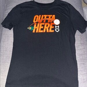 Boys Under Armour Baseball themed short sleeve shirt size JLG